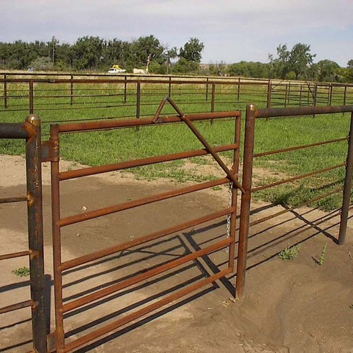Close-up of a vintage rusted iron fence with intricate details and shadows.